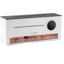 Difuzor de Aromaterapie cu Efect de Flacara ELUXIO tip Umidificator 3-in-1 cu Lampa de Sare Himalaya, 260ml