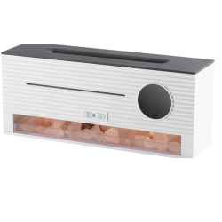 Difuzor de Aromaterapie cu Efect de Flacara ELUXIO tip Umidificator 3-in-1 cu Lampa de Sare Himalaya, 260ml