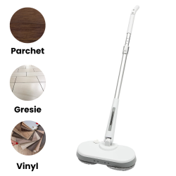 Mop Electric Fara Fir Eluxio, LED, Curatare Inteligenta cu Lavete rotative, Rezervor de Apa 200 ml, autonomie 40-50 min