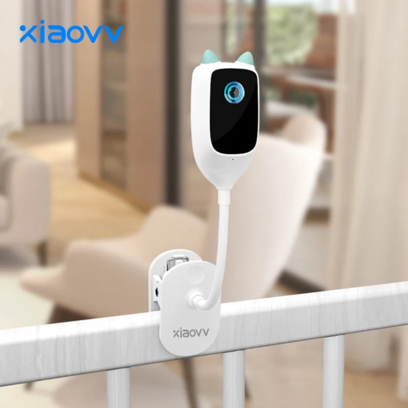 Camera video smart bebelusi Xiaovv Baby Monitor, Aplicatie mobila, Night vision, Detectare plans si miscare