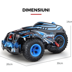 Masina cu telecomanda pentru copii, masinuta de cascadorie, de drift cu rotire la 360 grade si rasturnari de 180 grade, albastru