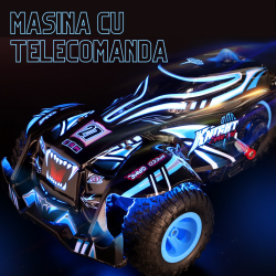 Masina cu telecomanda pentru copii, masinuta de cascadorie, de drift cu rotire la 360 grade si rasturnari de 180 grade, albastru