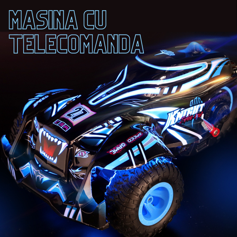 Masina cu telecomanda pentru copii, masinuta de cascadorie, de drift cu rotire la 360 grade si rasturnari de 180 grade, albastru