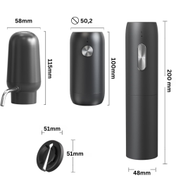 Desfacator Electric de Sticle Vin Eluxio®, Set Profesional 5-in-1 pentru Deschiderea Sticlelor de Vin, USB