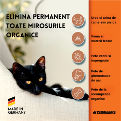 Solutie Profesionala Enzimatica pentru Eliminarea Mirosurilor, Curatare Urina Pisica si Caine, Fecale, Voma,  750 ml