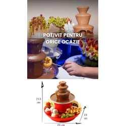 Fantana de Ciocolata Electrica cu 3 Nivele, Set Mini Fondue cu Tavita pentru Servire, Functie de Mentinere la Cald