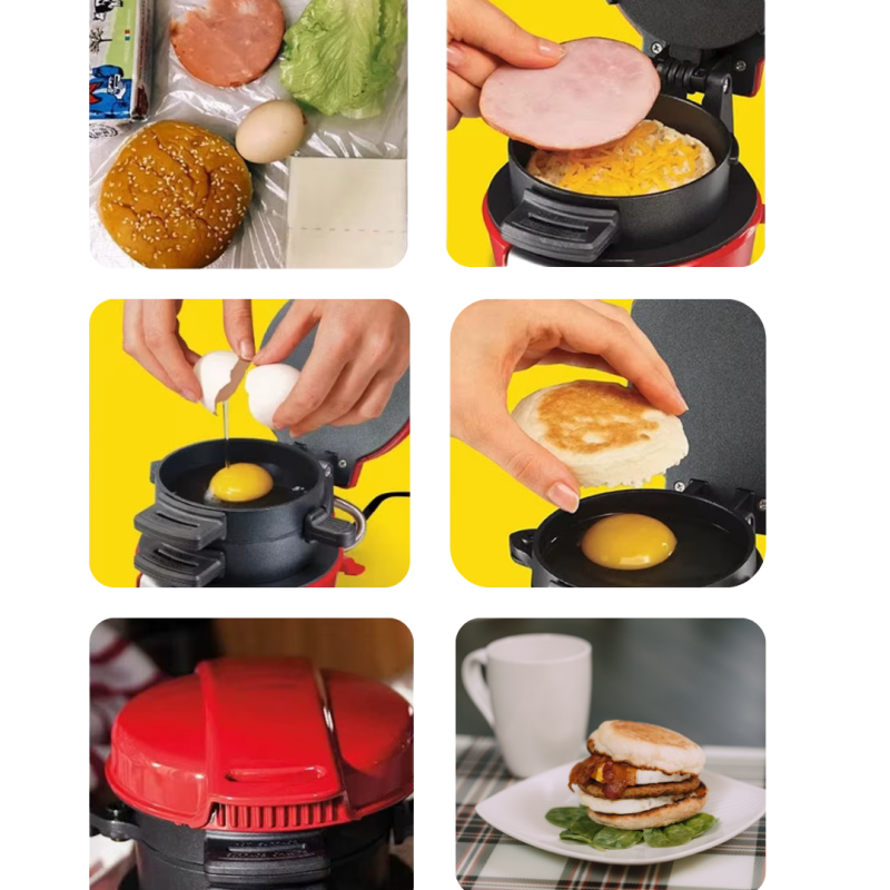 Burger Maker Eluxio, Antiaderenta, Multifunctionala, Perfecta pentru Chiftele, Omlete, Friptura si Mic Deju