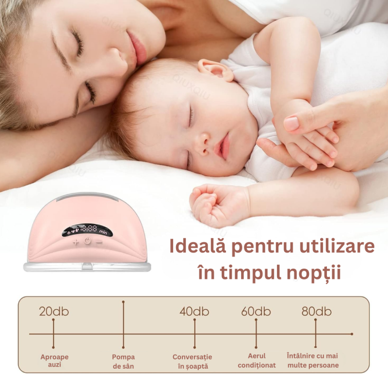 Pompa de san electrica KINDY 3 moduri de lucru cu 12 nivele de intensitate, cu functie masaj, display LED, 360ml, roz