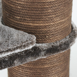 Ansamblu de joaca si catarat pentru pisici cu sisal, SHAW, MDF, gri, model Paris