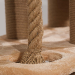 Ansamblu de joaca si catarat pentru pisici cu sisal, SHAW, MDF, bej, model Los Angeles