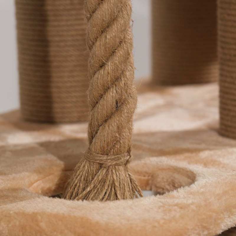Ansamblu de joaca si catarat pentru pisici cu sisal, SHAW, MDF, bej, model Los Angeles