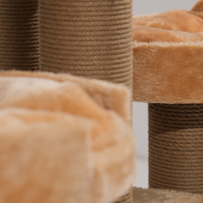 Ansamblu de joaca si catarat pentru pisici cu sisal, SHAW, MDF, gri, model Los Angeles