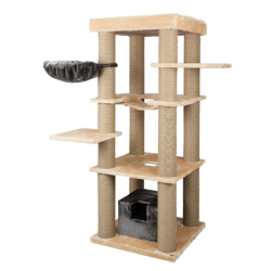 Ansamblu de joaca si catarat pentru pisici cu sisal, SHAW, MDF, bej, model Madrid
