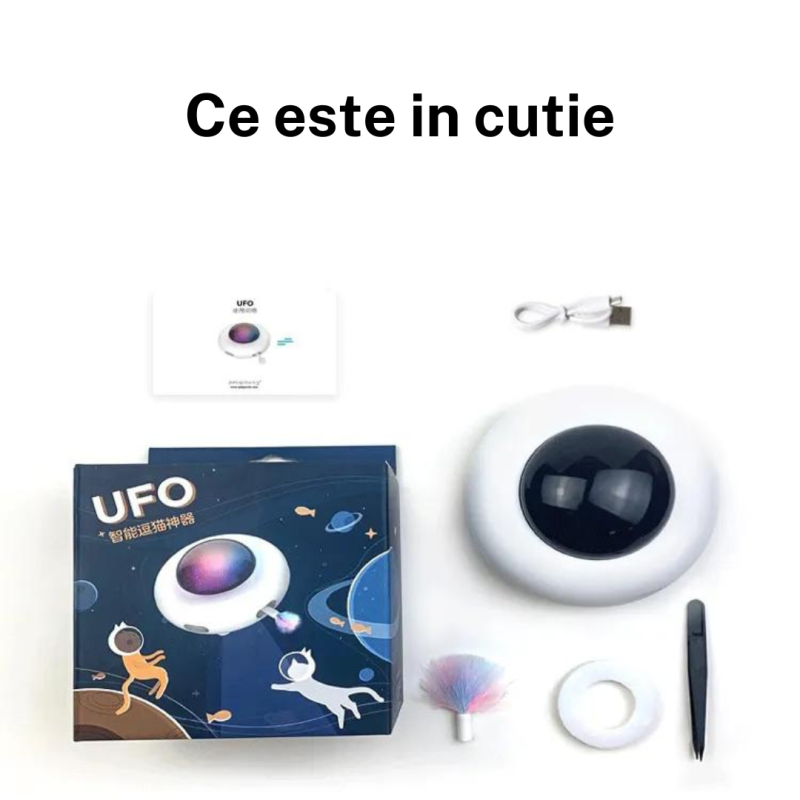 Jucarie pentru pisici UFO electonica, incarcare USB
