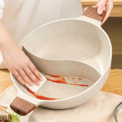 Tigaie Eluxio cu Separator, Gatire Simultana, Aluminiu Turnat Antiaderent, Compatibila Inductie, Gaz si Vitroceramica