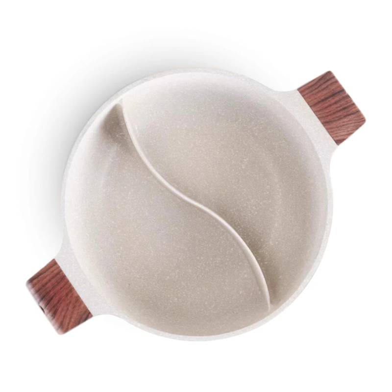 Tigaie Eluxio cu Separator, Gatire Simultana, Aluminiu Turnat Antiaderent, Compatibila Inductie, Gaz si Vitroceramica 32 cm