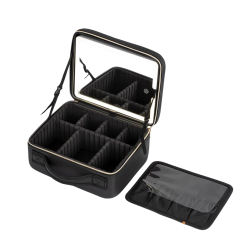 Geanta de Machiaj ELUXIO cu Oglinda LED, cu Lumina Reglabila, Compartimente Ajustabile si Design Premium, marime S