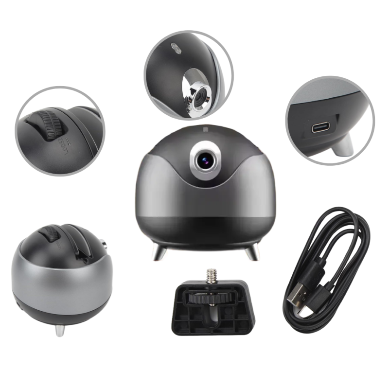 Suport Inteligent pentru Filmare si Live Streaming cu Rotire 360°, Eluxio | Urmarire Automata AI si Rotatie Dubla pe Axe