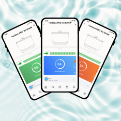 Fantana de apa smart SHAW® PRO V3 cu baterie si senzor, aplicatie mobila, sterilizare UV, pompa wireless, sistem filtrare, Negru