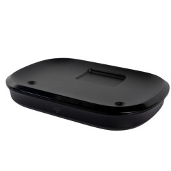 Fantana de apa smart SHAW® PRO V3 cu baterie si senzor, aplicatie mobila, sterilizare UV, pompa wireless, sistem filtrare, Negru