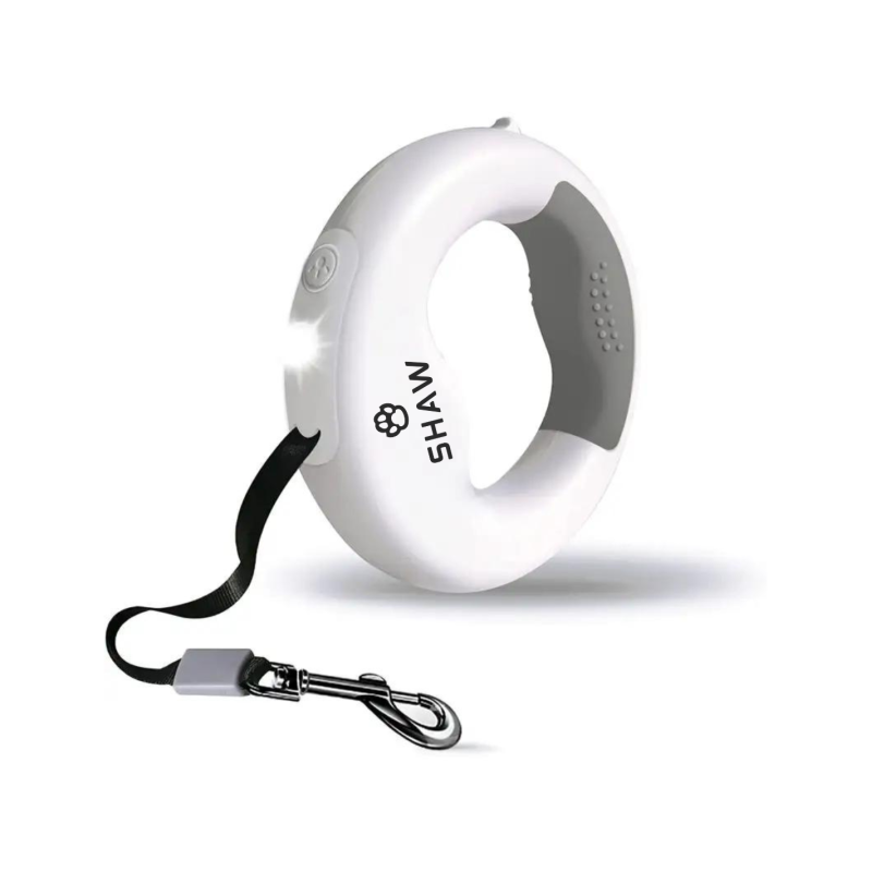 Lesa retractabila cu LED, SHAW, cu suport si o rola saci gunoi, 3 m