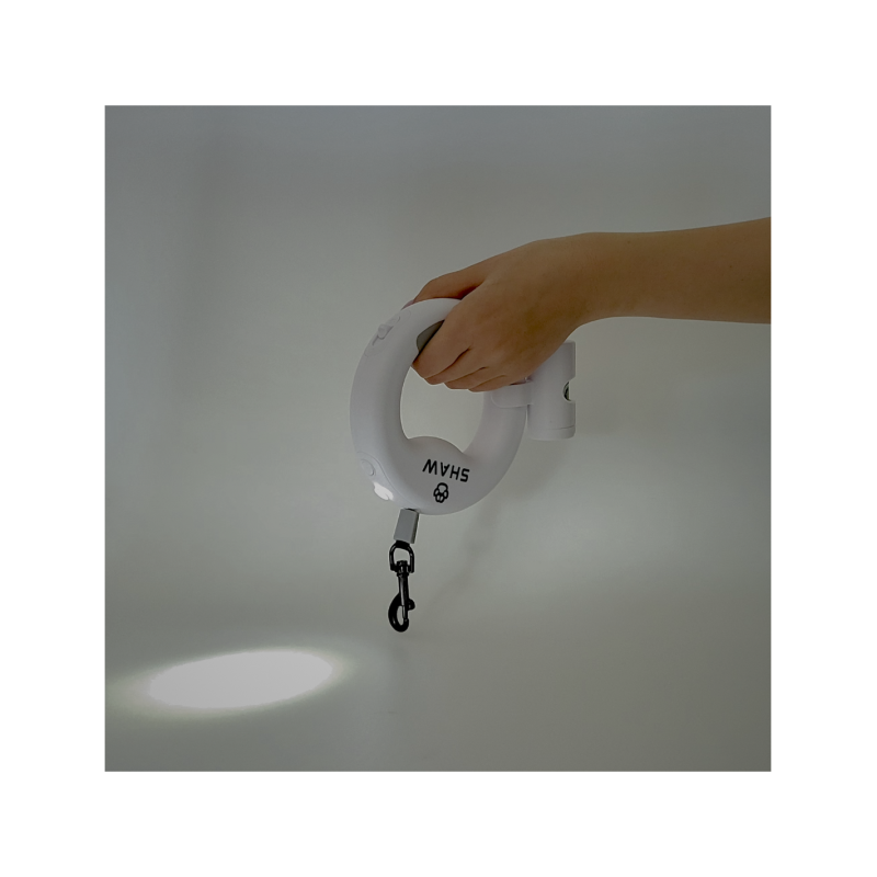 Lesa retractabila cu LED, SHAW, cu suport si o rola saci gunoi, 3 m