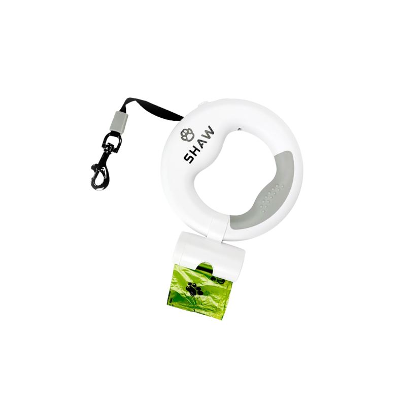 Lesa retractabila cu LED, SHAW, cu suport si o rola saci gunoi, 3 m