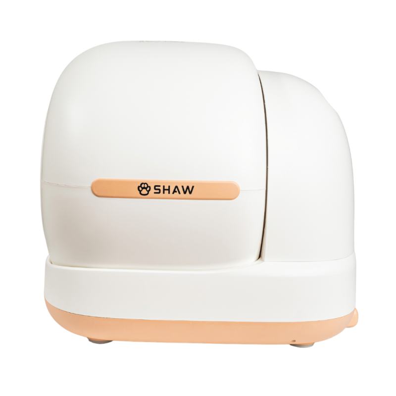 Litiera automata smart SHAW® Ultra pentru pisici, auto-curatare, sterilizare UV, odorizant, aplicatie mobila, bej