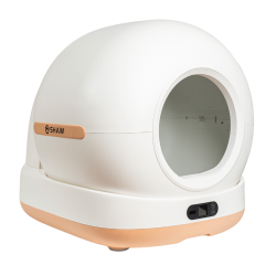 Litiera automata smart SHAW® Ultra pentru pisici, auto-curatare, sterilizare UV, odorizant, aplicatie mobila, bej