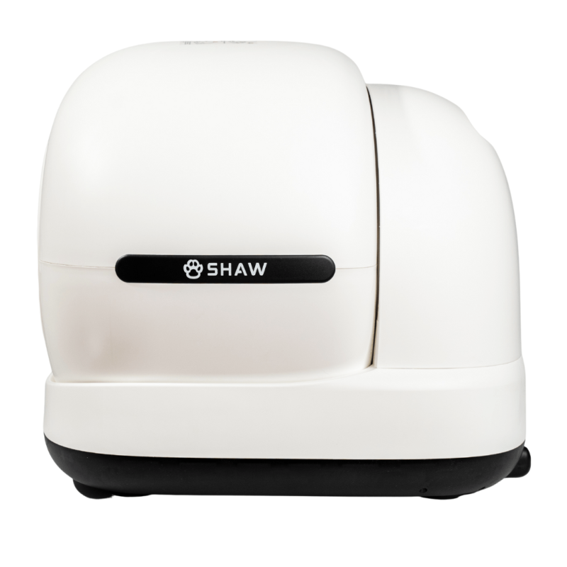 Litiera automata smart SHAW® Ultra pentru pisici, auto-curatare, sterilizare UV, odorizant, aplicatie mobila, negru