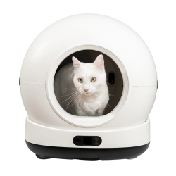 Litiera automata smart SHAW® Ultra pentru pisici, auto-curatare, sterilizare UV, odorizant, aplicatie mobila, negru