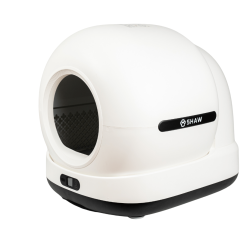 Litiera automata smart SHAW® Ultra pentru pisici, auto-curatare, sterilizare UV, odorizant, aplicatie mobila, negru