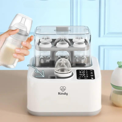 RESIGILAT - Sterilizator si Incalzitor pentru biberoane Kindy, 4 in 1, functie gatire lenta, uscare, Afisaj LED
