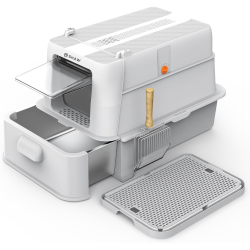 Litiera inox modulara SHAW® XL pentru pisici, cu sertar, usor de curatat, rezistenta