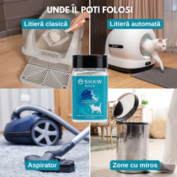 Parfumant si neutralizator de miros pentru litiera pisicii, SHAW Borfresh, cu bor natural