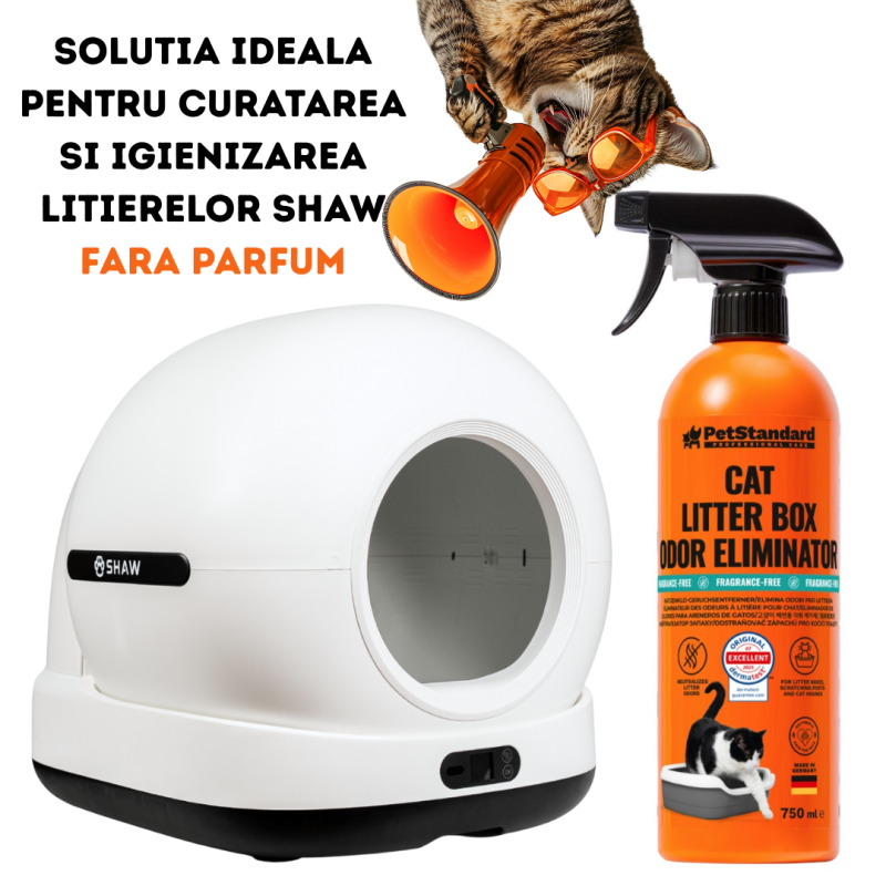 Solutie Profesionala Enzimatica pentru Eliminarea Mirosului de Urina, pentru Curatare Litiera, fara parfum, 750 ml