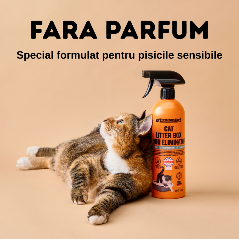 Solutie Profesionala Enzimatica pentru Eliminarea Mirosului de Urina, pentru Curatare Litiera, fara parfum, 750 ml