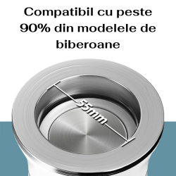 RESIGILAT Incalzitor biberon portabil Kindy, fara fir, electric, adaptoare pentru biberoane, USB, Alb