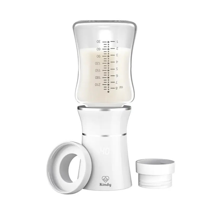 RESIGILAT Incalzitor biberon portabil Kindy, fara fir, electric, adaptoare pentru biberoane, USB, Alb
