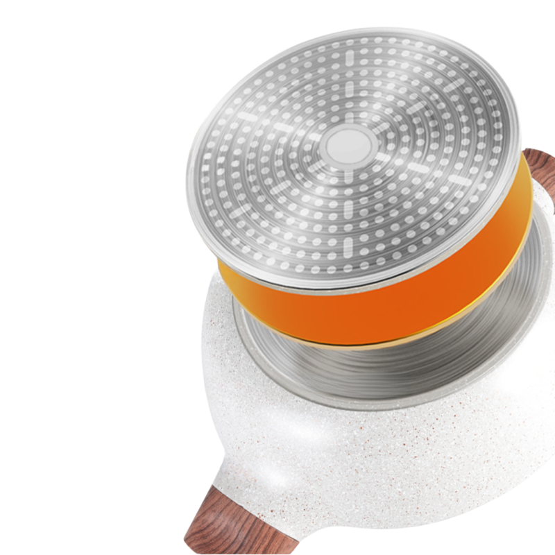 Tigaie Eluxio cu Separator, Gatire Simultana, Aluminiu Turnat Antiaderent, Compatibila Inductie, Gaz si Vitroceramica 28 cm