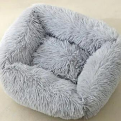 Pat pufos si moale pentru Caini, SHAW®, 80 x 65 cm, Gri deschis