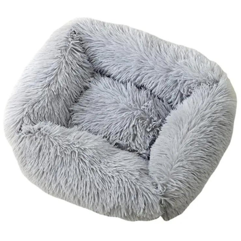 Pat pufos si moale pentru Caini, SHAW®, 95 x 75 cm, Gri deschis