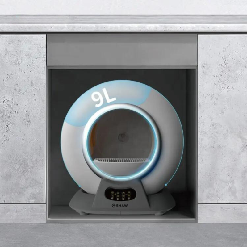 Litiera automata smart SHAW® V2 pentru pisici, auto-curatare, sterilizare, aplicatie mobila, 9L
