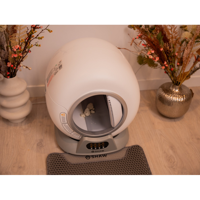 Litiera automata smart SHAW® V2 pentru pisici, auto-curatare, sterilizare, aplicatie mobila, 9L