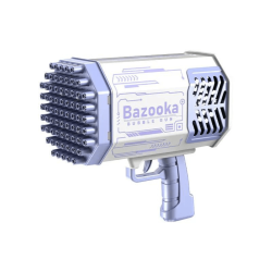 Pistol de baloane sapun, Bazooka Kindy, mov, reincarcabil, 2 sticlute lichid baloane