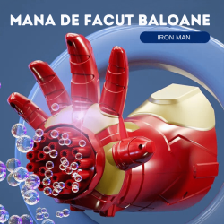 Mana de făcut baloane sapun, Iron man, 2 sticluțe lichid