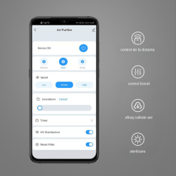 Purificator de aer SHAW®, tehnologie UV, aplicatie mobila, eficient impotriva parului de animale si a mirosurilor neplacute