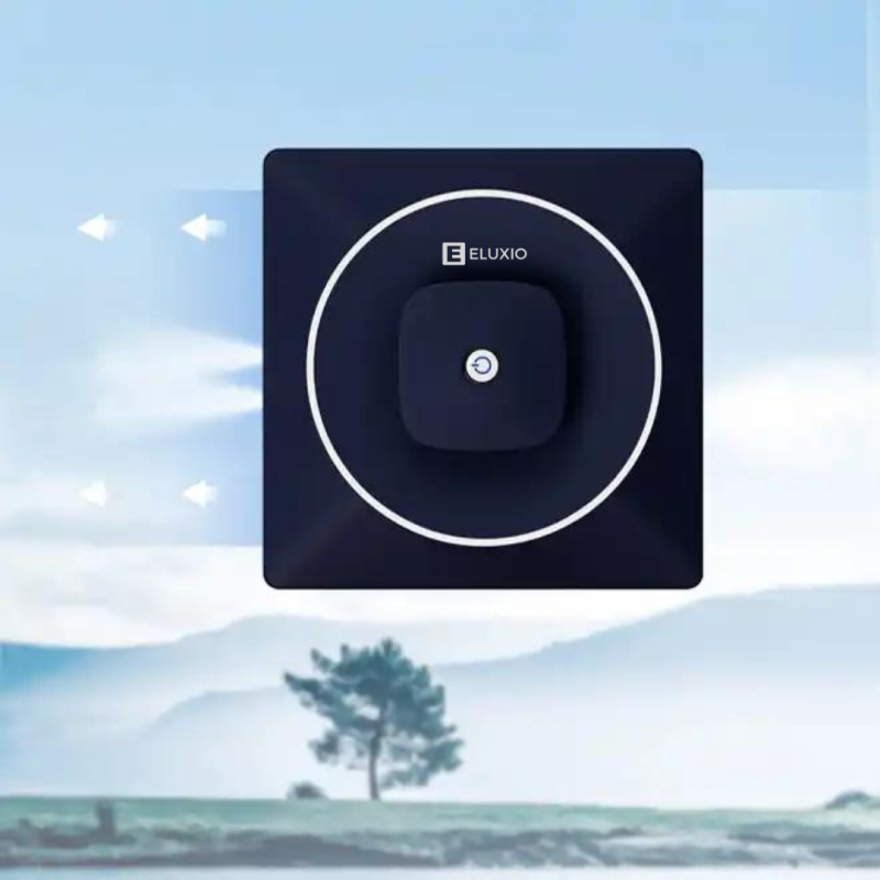 Robot smart de curatare geamuri, Eluxio, Aplicatie mobila, Telecomanda, Rezervor 50ml + Cadou 2 lavete extra