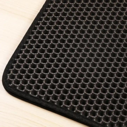 Covoras colector de nisip pentru litiera pisicii, negru, PVC