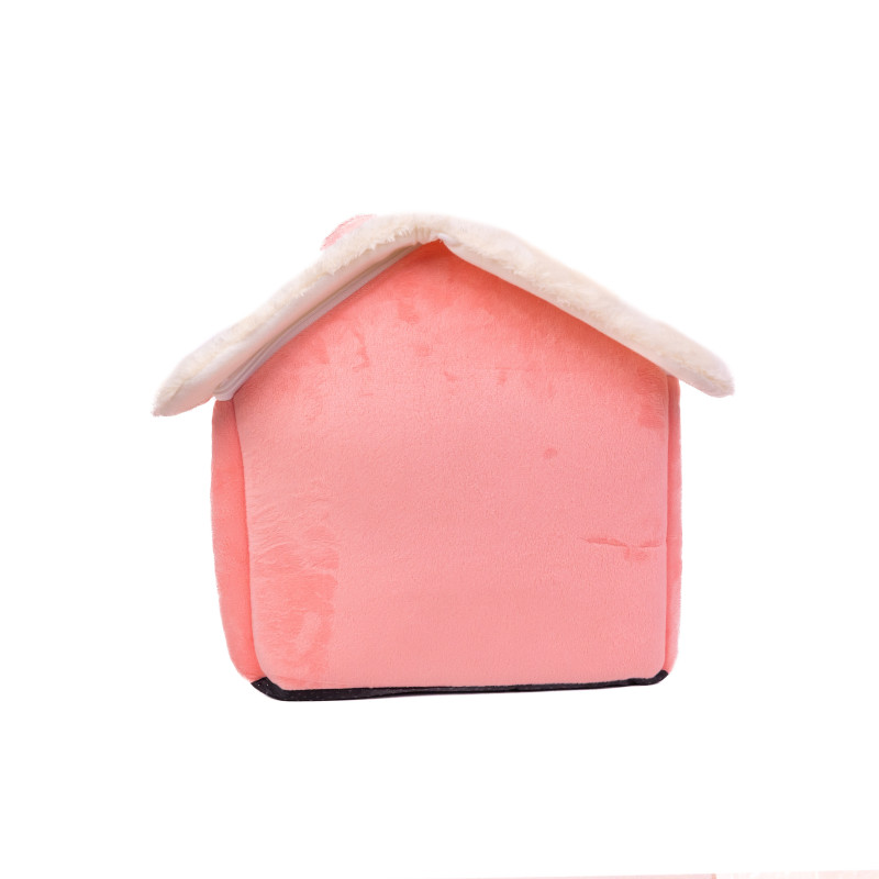 Casuta textila pliabila SHAW®, pentru caini si pisici, calduroasa, 40x32 x35 cm, roz